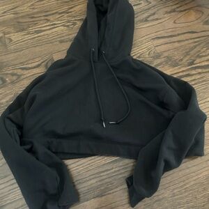 ALO Yoga Black Cropped Hoodie
